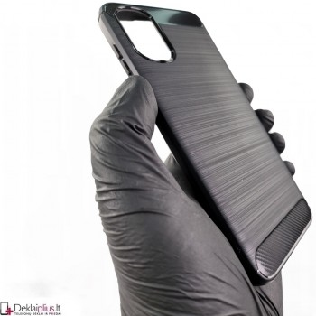 Carbon guminis dėklas - juodas (Motorola Moto E32/E32S) Carbon guminis dėklas - juodas (Motorola Moto E32/E32S)
